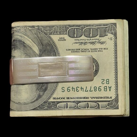 Tiffany & Co Etched Money Clip Sterling Silver Estate TIF910 - Picture 3 of 5